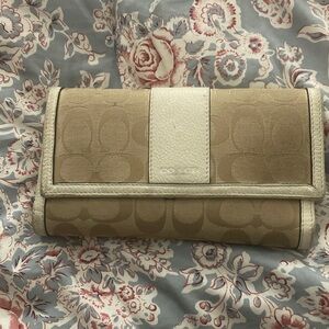 Coach Beige and Cream Women's Wallet